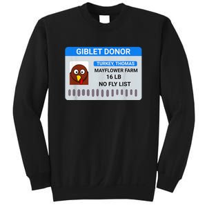 Giblet Donor License Funny Thanksgiving Sweatshirt