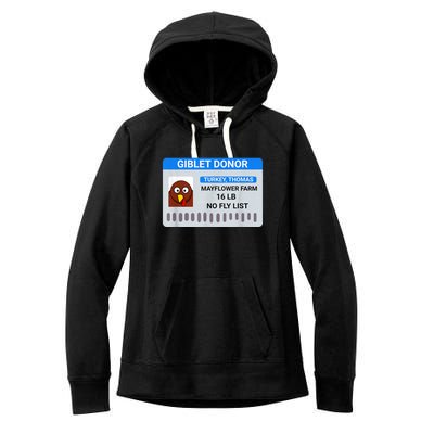 Giblet Donor License Funny Thanksgiving Women's Fleece Hoodie