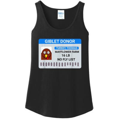 Giblet Donor License Funny Thanksgiving Ladies Essential Tank