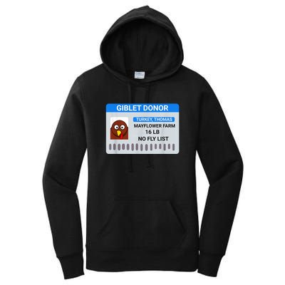 Giblet Donor License Funny Thanksgiving Women's Pullover Hoodie