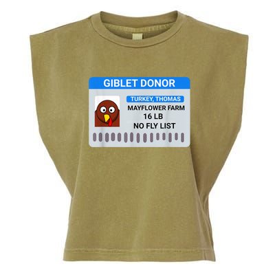 Giblet Donor License Funny Thanksgiving Garment-Dyed Women's Muscle Tee