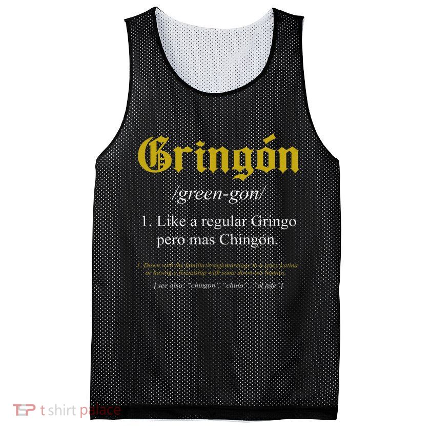Gringon Definition Like a regular Gringo funny Mesh Reversible Basketball Jersey Tank