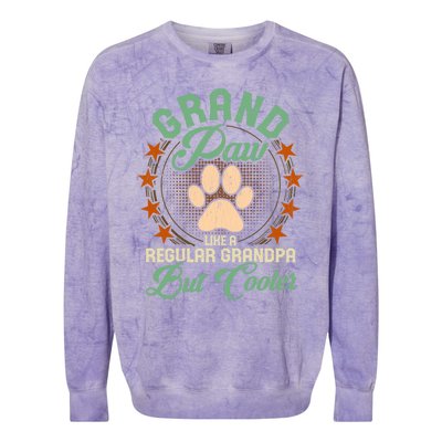 Grandpa Dog Lover Grandpaw Cooler Grandpa Grand Paw Cute Gift Colorblast Crewneck Sweatshirt