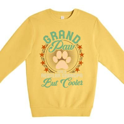 Grandpa Dog Lover Grandpaw Cooler Grandpa Grand Paw Cute Gift Premium Crewneck Sweatshirt