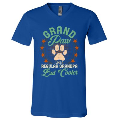 Grandpa Dog Lover Grandpaw Cooler Grandpa Grand Paw Cute Gift V-Neck T-Shirt