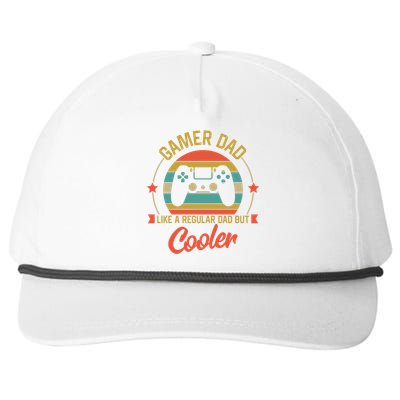 Gamer Dad Like A Regular Dad But Cooler Retro Fathers Day Gift Snapback Five-Panel Rope Hat