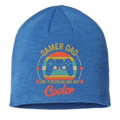 Gamer Dad Like A Regular Dad But Cooler Retro Fathers Day Gift Sustainable Beanie