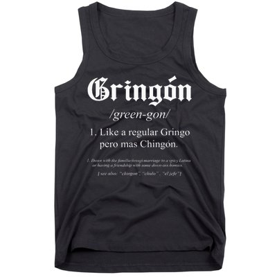 Gringon Definition Like A Regular Gringo Funny Tank Top