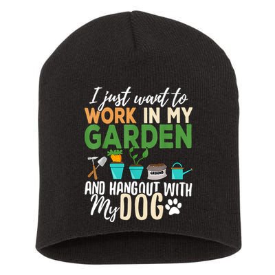 Gardening Dog Lover Gardener Garden Pet Gift Plants Short Acrylic Beanie