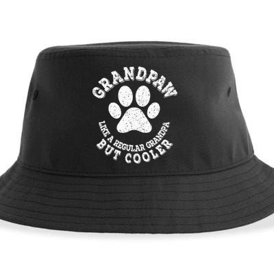 Grandpaw Dog Lover Best Grandpa Grand Paw Print Grandfather Sustainable Bucket Hat