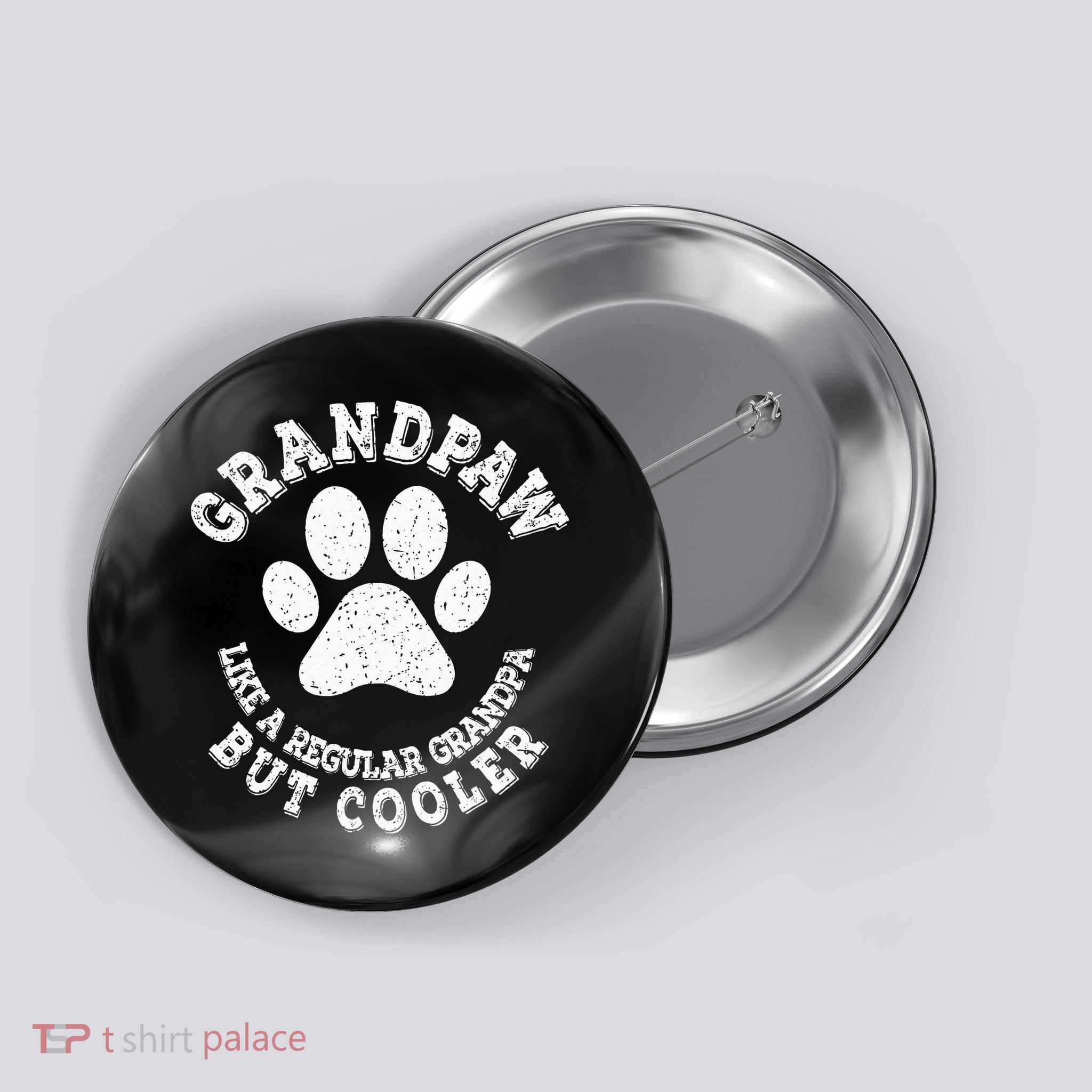 Grandpaw Dog Lover Best Grandpa Grand Paw Print Grandfather Button