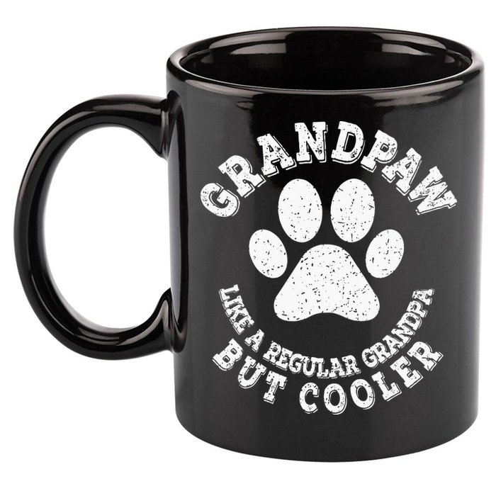 Grandpaw Dog Lover Best Grandpa Grand Paw Print Grandfather 11oz C Handle Ceramic Mug