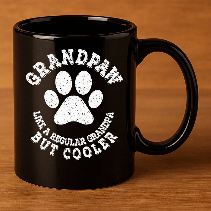 Grandpaw Dog Lover Best Grandpa Grand Paw Print Grandfather 11oz C Handle Ceramic Mug