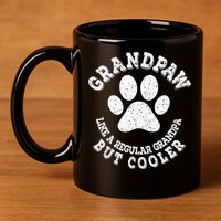 Grandpaw Dog Lover Best Grandpa Grand Paw Print Grandfather 11oz C Handle Ceramic Mug