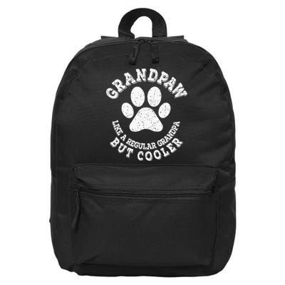 Grandpaw Dog Lover Best Grandpa Grand Paw Print Grandfather 16 in Basic Backpack