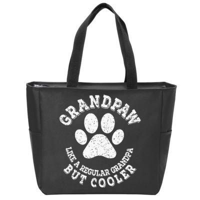 Grandpaw Dog Lover Best Grandpa Grand Paw Print Grandfather Zip Tote Bag