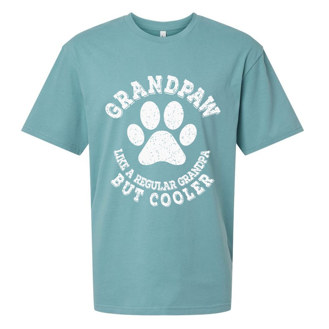 Grandpaw Dog Lover Best Grandpa Grand Paw Print Grandfather Sueded Cloud Jersey T-Shirt