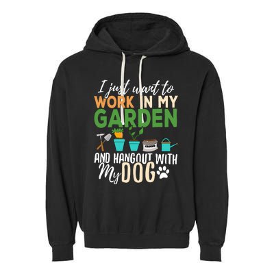 Gardening Dog Lover Gardener Garden Pet Gift Plants Garment-Dyed Fleece Hoodie