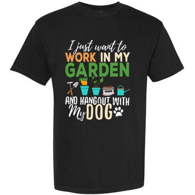 Gardening Dog Lover Gardener Garden Pet Gift Plants Garment-Dyed Heavyweight T-Shirt