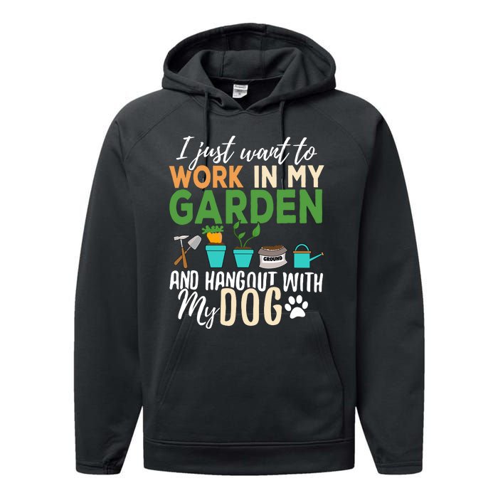 Gardening Dog Lover Gardener Garden Pet Gift Plants Performance Fleece Hoodie