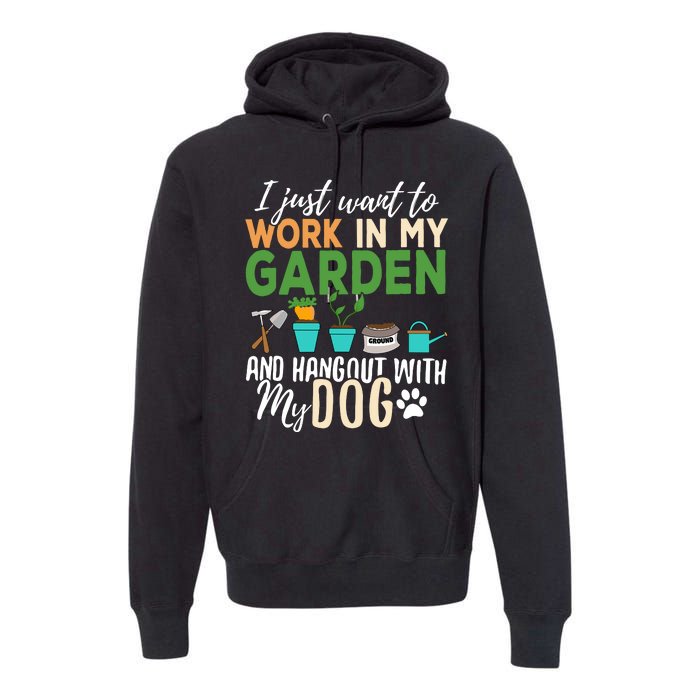 Gardening Dog Lover Gardener Garden Pet Gift Plants Premium Hoodie