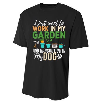 Gardening Dog Lover Gardener Garden Pet Gift Plants Performance Sprint T-Shirt