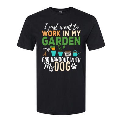 Gardening Dog Lover Gardener Garden Pet Gift Plants Softstyle CVC T-Shirt