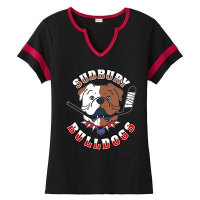 Great Design Letterkenny SHORESY 69 Sudbury Blueberry Bulldogs Ladies Halftime Notch Neck Tee