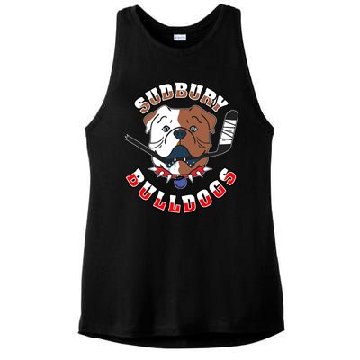 Great Design Letterkenny SHORESY 69 Sudbury Blueberry Bulldogs Ladies PosiCharge Tri-Blend Wicking Tank