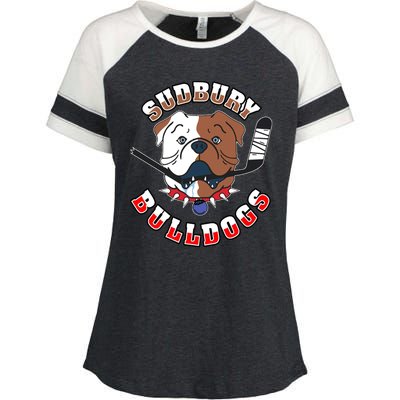 Great Design Letterkenny SHORESY 69 Sudbury Blueberry Bulldogs Enza Ladies Jersey Colorblock Tee