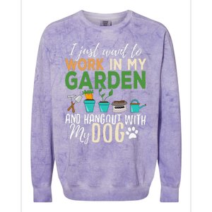 Gardening Dog Lover Gardener Garden Pet Gift Plants Colorblast Crewneck Sweatshirt