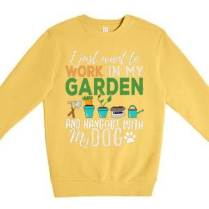 Gardening Dog Lover Gardener Garden Pet Gift Plants Premium Crewneck Sweatshirt