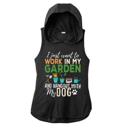 Gardening Dog Lover Gardener Garden Pet Gift Plants Ladies PosiCharge Tri-Blend Wicking Draft Hoodie Tank