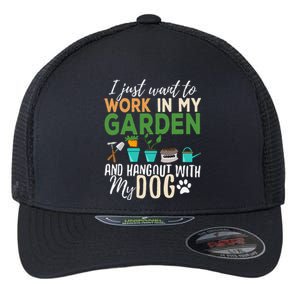 Gardening Dog Lover Gardener Garden Pet Gift Plants Flexfit Unipanel Trucker Cap