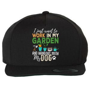 Gardening Dog Lover Gardener Garden Pet Gift Plants Wool Snapback Cap