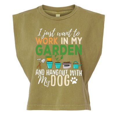 Gardening Dog Lover Gardener Garden Pet Gift Plants Garment-Dyed Women's Muscle Tee