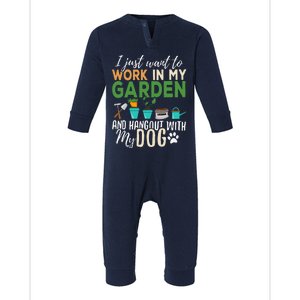 Gardening Dog Lover Gardener Garden Pet Gift Plants Infant Fleece One Piece