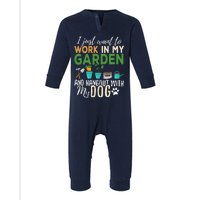 Gardening Dog Lover Gardener Garden Pet Gift Plants Infant Fleece One Piece