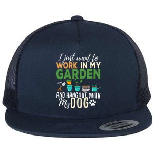 Gardening Dog Lover Gardener Garden Pet Gift Plants Flat Bill Trucker Hat