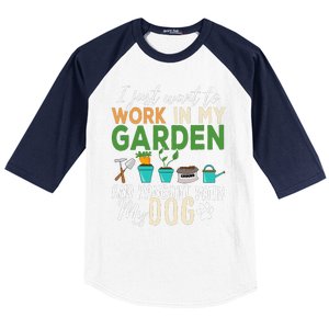 Gardening Dog Lover Gardener Garden Pet Gift Plants Baseball Sleeve Shirt