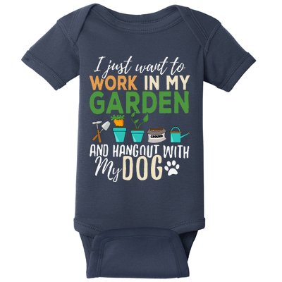 Gardening Dog Lover Gardener Garden Pet Gift Plants Baby Bodysuit