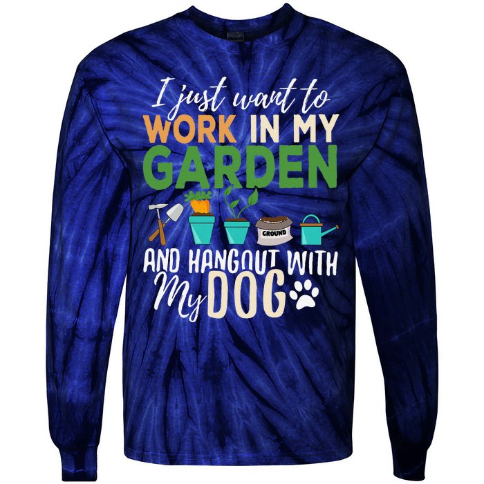 Gardening Dog Lover Gardener Garden Pet Gift Plants Tie-Dye Long Sleeve Shirt