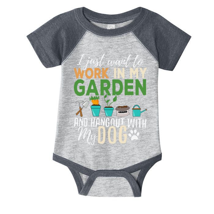 Gardening Dog Lover Gardener Garden Pet Gift Plants Infant Baby Jersey Bodysuit