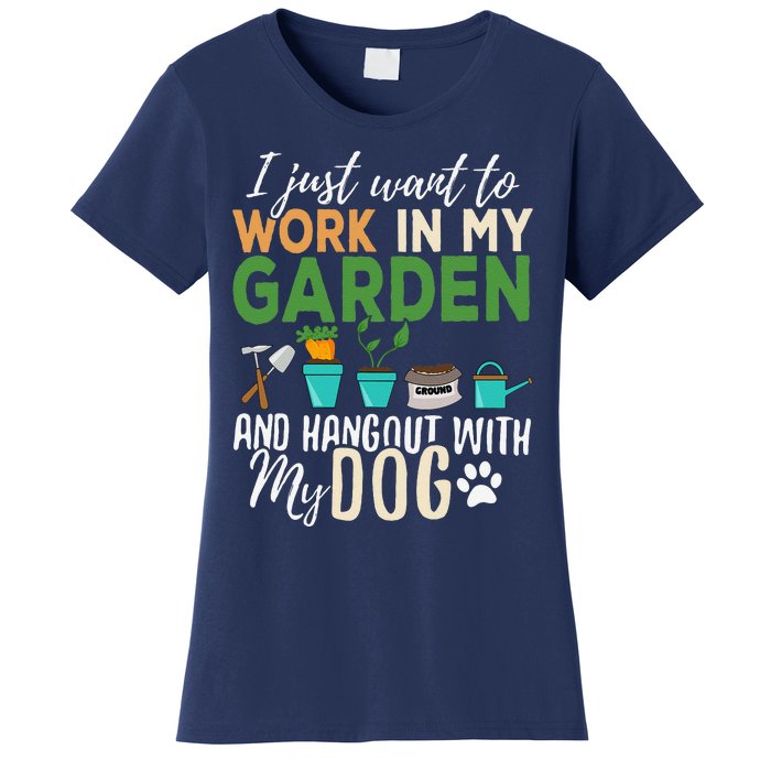 Gardening Dog Lover Gardener Garden Pet Gift Plants Women's T-Shirt