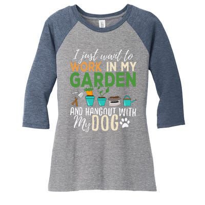 Gardening Dog Lover Gardener Garden Pet Gift Plants Women's Tri-Blend 3/4-Sleeve Raglan Shirt