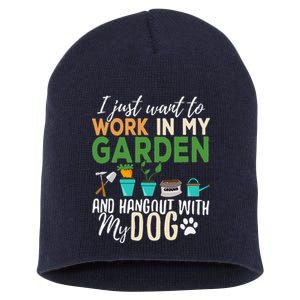 Gardening Dog Lover Gardener Garden Pet Gift Plants Short Acrylic Beanie