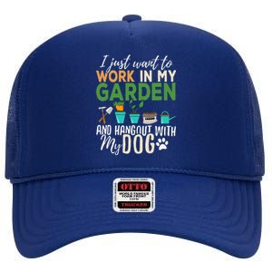 Gardening Dog Lover Gardener Garden Pet Gift Plants High Crown Mesh Back Trucker Hat