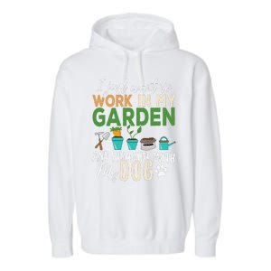 Gardening Dog Lover Gardener Garden Pet Gift Plants Garment-Dyed Fleece Hoodie