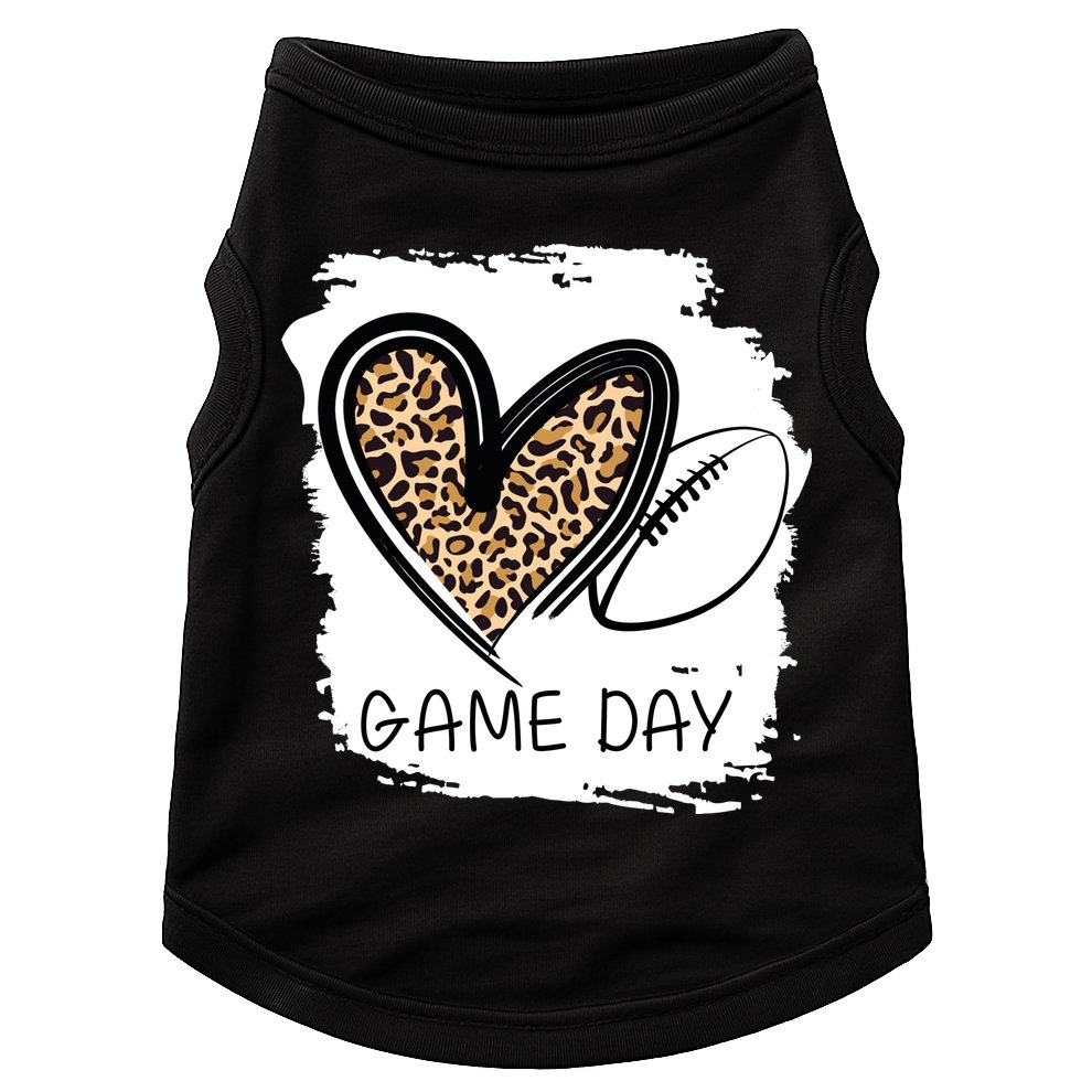 Game Day Leopard Football Fan Cute Heart Doggie Tank