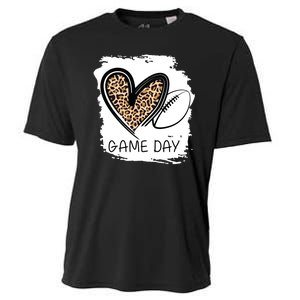 Game Day Leopard Football Fan Cute Heart Cooling Performance Crew T-Shirt